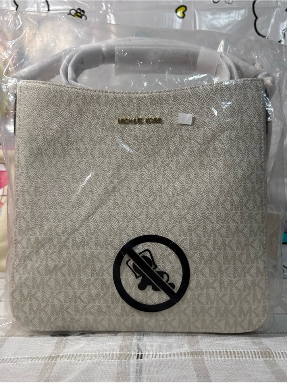White MK Jet Set Travel Small/Large Messenger Bag